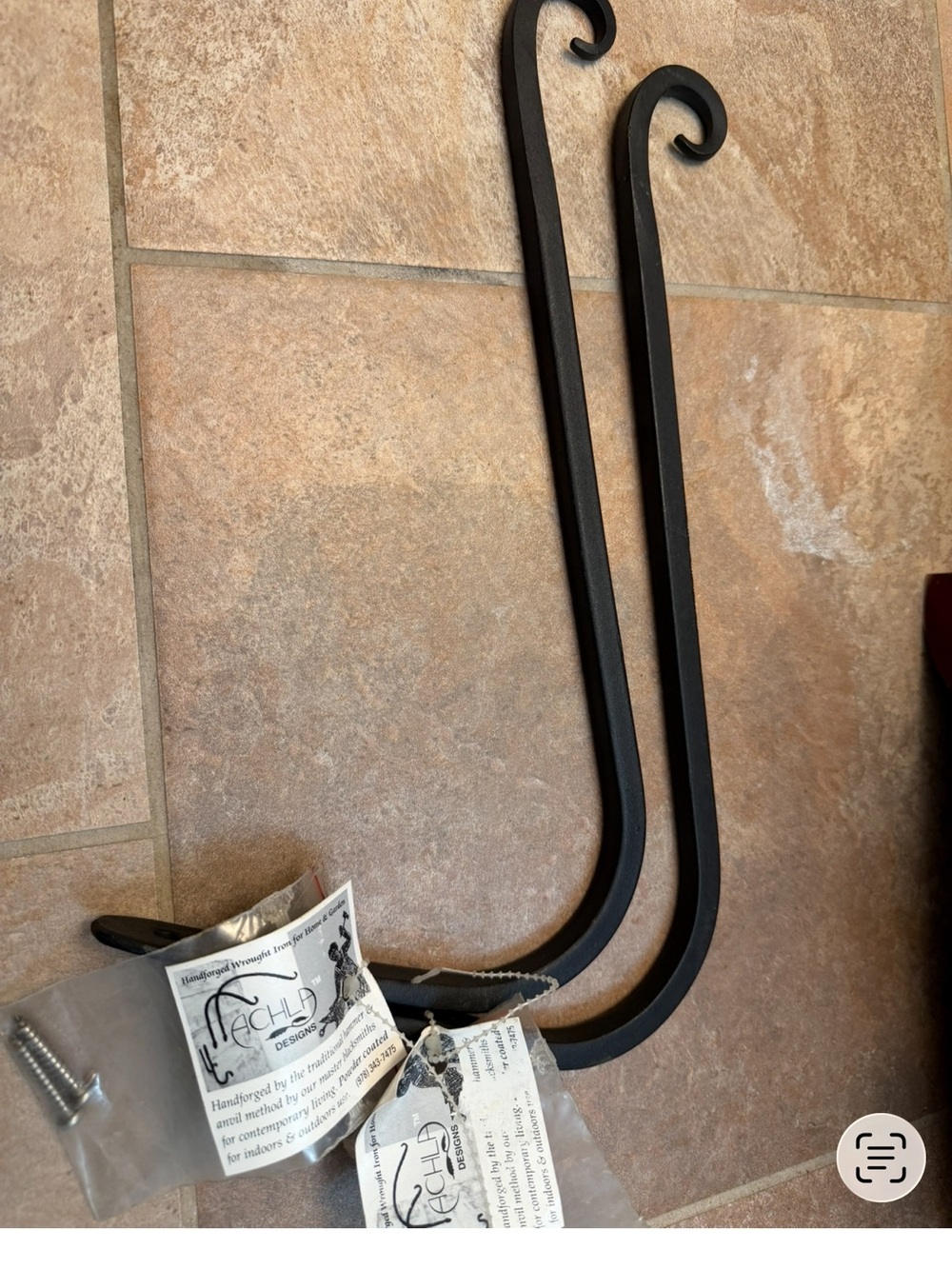 Tachla Designs Hand Hammered Blacksmith Wrought Iron Decor Black Plant Hanger 2 - Picture 6 of 10